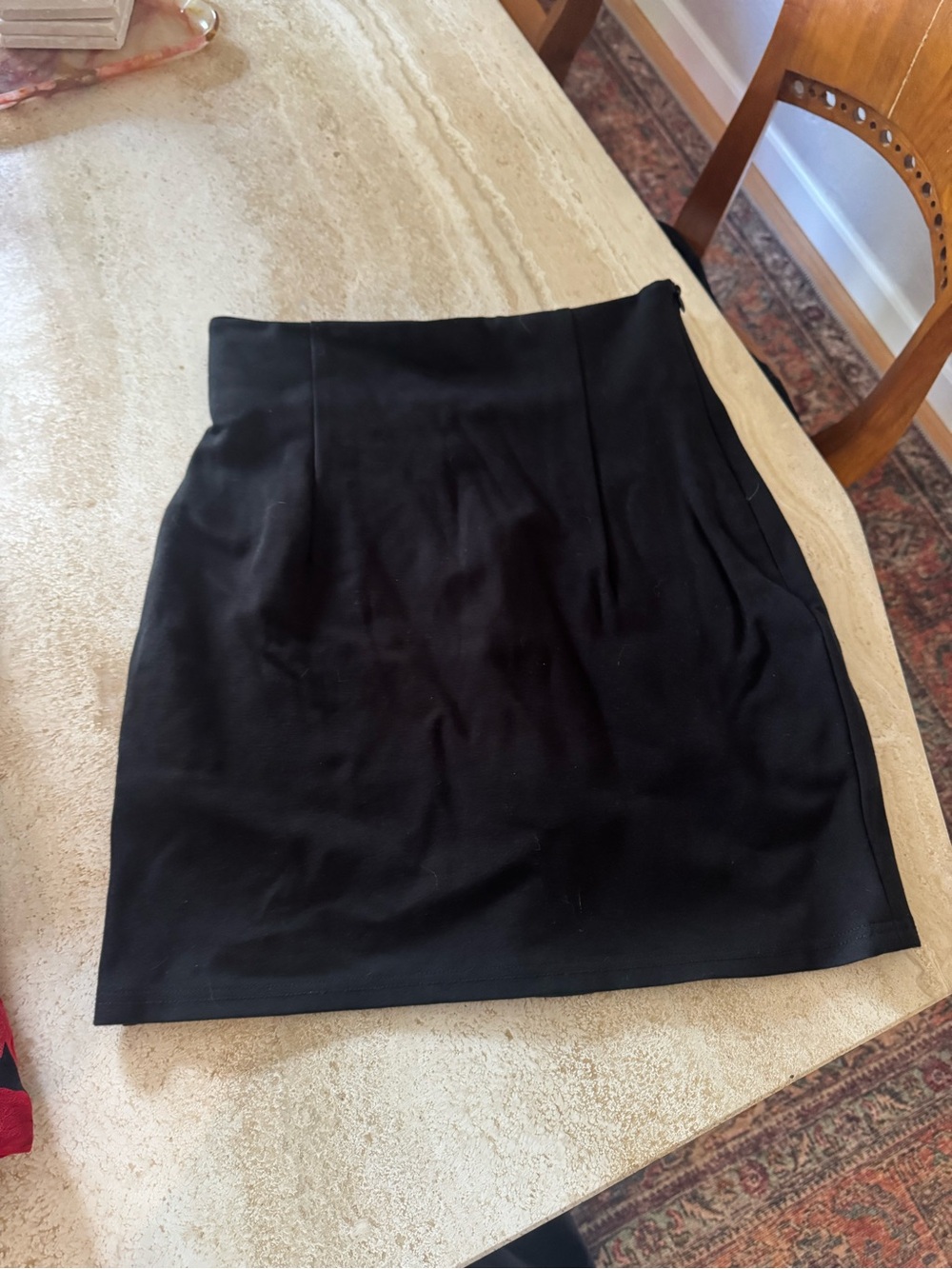 Fuzzykon zippered black skort